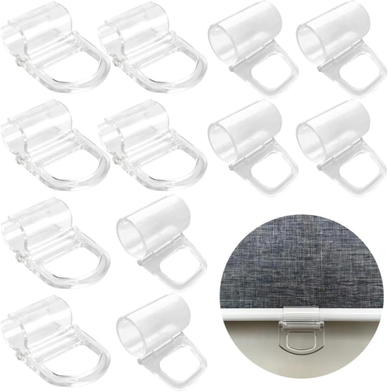 12 Pack Roller Shades Pull Down Clips Cordless Pleated Window Shades Handle Window Shade Pulls Blinds Shades Lifting Transparent Handle Window Shades Clamp for Home Rolling Curtain Accessories