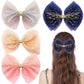 4 PCS Tulle Bows Hair Clips Dotted Tulle Large Bow Hair Clip Cute Glitter Polka Dots Mesh Alligator Hair Clips French hair Bows Soft Bow Hair Dress Up Accessories Shimmery Girl Bows for Women Girl