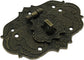 Antique Embossing Decorative Brass Hasp Clasp Latch Lock with Screws for Jewelry Box Ordinary Box Wooden Case Furniture Decoration (Bronze)