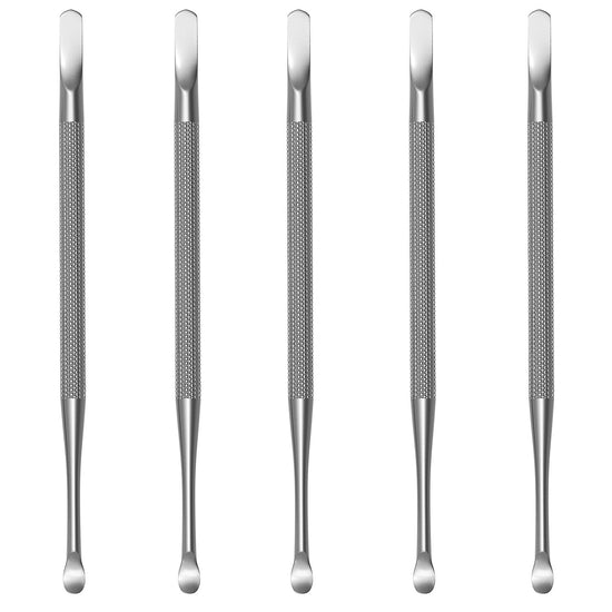 Professional Cuticle Pusher and Spoon Nail Cleaner | 5 Pack | Dual Sided Stainless Steel Pusher and Nail Cleaner | For Nail And Cuticle Care | by  Beauty Tools