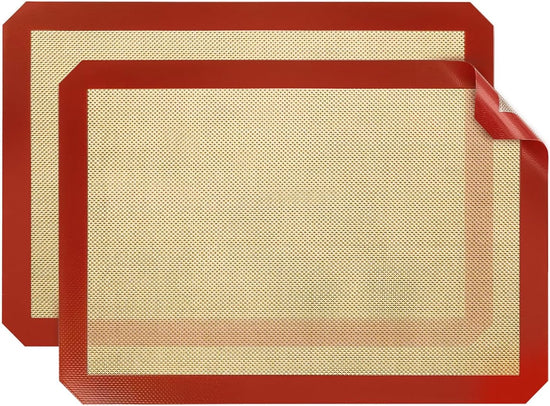 Silicone Mats, 2 Pack Nonstick Baking Sheet Liners, 26" x 11" Pastry Mat for Cookies, Candy, Bread & Pastry
