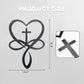 Metal Infinity Heart Cross Wall Decor, Unique Cross Decorative Wall Art, Heart And Love Sign Wall Plaques, Love Gift For Adult Home Wedding, Decor Room Bedroom Living Room Decoration（Black Iron Vein)