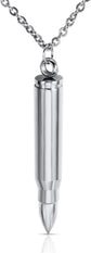 3PCS Personalized Stainless Steel Bullet Urn Necklace Keepsake Memorial Ashes Urn Necklaces for Men