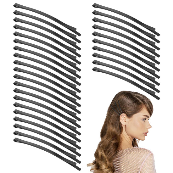 30pcs Black Jumbo Bobby Pins, 3.35 Inch Long Bobby Pins for Thick Updo Hair, Metal Hair Clips Hairpins Hair Accessories for Women, Long Hair Pins Hair Clips Hairpins Hair Accessories