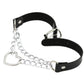 Black PU Leather Necklace with Heart