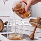 Honey Jar Set 500ml Glass with Wooden Spoon Lid, Airtight Transparent Honey Pot for Easy Monitoring, Wide Opening