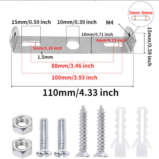【xj】4pcs Ceiling Plate Light Bracket Ceiling Mount Hanging Lamp Holder for Wall or Ceiling Mounted Lamp Mounting Brackets with Screws Iron 110mm Silver