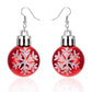 Red Christmas Ball Earrings