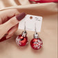 Red Christmas Ball Earrings