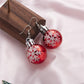 Red Christmas Ball Earrings