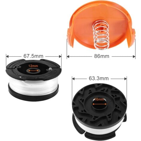 Black \u0026 Decker Trimmer Spool Replacement 8 Spools with Caps and Springs