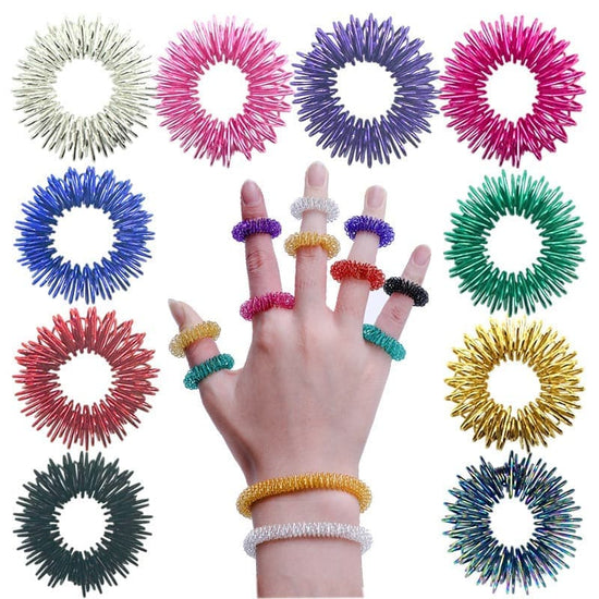 Fidget Stress Ring Sensory Toys for Anxiety and ADHD - 14 Pack Stress Rings