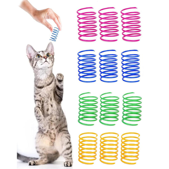 Cat Spiral Spring Toy, Interactive Durable Heavy Duty Plastic Colorful Spring Toy for Play