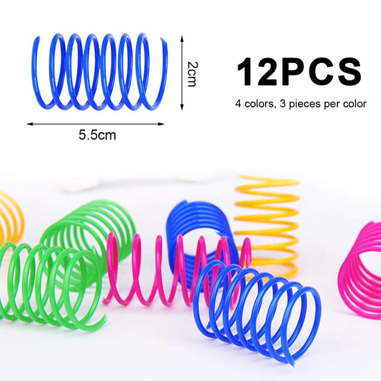 Cat Spiral Spring Toy, Interactive Durable Heavy Duty Plastic Colorful Spring Toy for Play