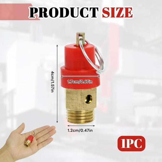Air Compressor Safety Valve 115 PSI G1/4 Male Red Capsule 1pc Compatible with Various Brands