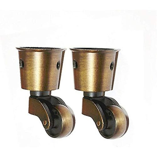 Brass Casters Set of 2 High Load Capacity Universal Furniture Casters