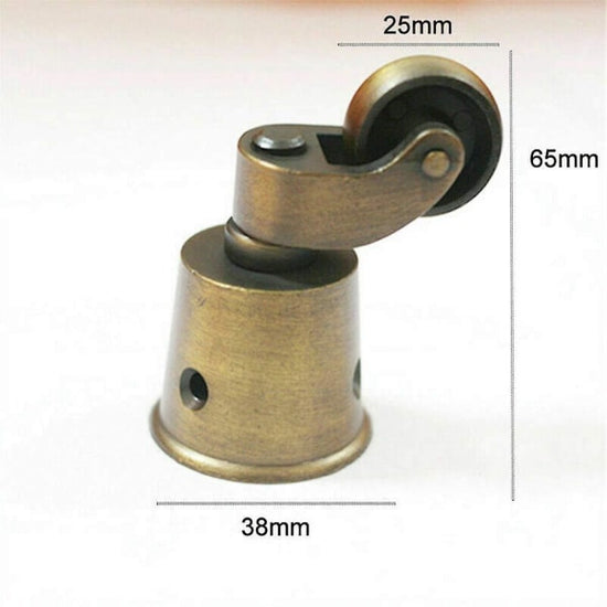 Brass Casters Set of 2 High Load Capacity Universal Furniture Casters