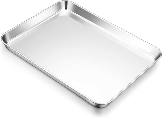 Cookie Sheet for Baking, 18”x13” Stainless Steel Baking Sheet Pan for Oven, Large Non Toxic Metal Baking Tray for Cake Cookies, Healthy & Rust Free, Mirror Finish & Dishwasher Safe, 1 Pack