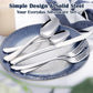 Heavy Duty Silverware Set for 8, 40-Piece Stainless Steel Flatware Cutlery Set, Thick Metal Eating Utensils Including Forks and Spoons Knife, Heavy Weight & Mirror Finish, Dishwasher Safe