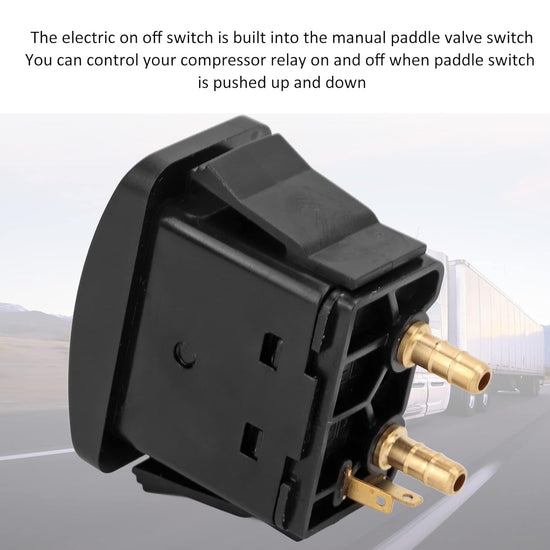 Air Spring Activation Switch Electric Cab Seat Valve Switch Paddle Type Push to Snap Tab ON Off ON Compressor Accessory Air Ride Suspension Control Switch
