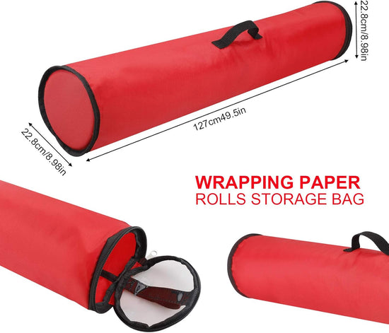 50inch Christmas Wrapping Paper Storage Bag Gift Wrap Storage Containers with Clear Lid Bed Storage Container for Holiday Storage of Gift Bags, Wrapping Paper, Ribbon, and Bows