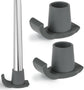 2 Pack Walker Glides Heavy Duty Walker Skis Glides for Folding Walkers, Universal Rubber Walker Sliders or Gliders for 1 Inch Tubes, Walker Accessories, Gray