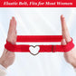 2 Pcs Adjustable Heart Lace Thigh Garters, Red Heart Garters Belt, Elastic Leg Garters Belt for Women