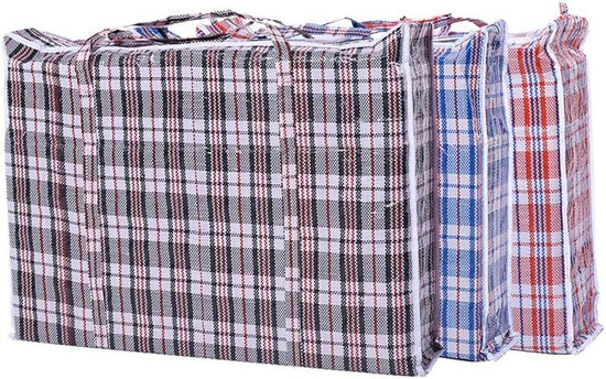 Set of 3 Jumbo STORAGE LAUNDRY SHOPPING Bags with Zippers and Handles. Size 27"x25"x5"