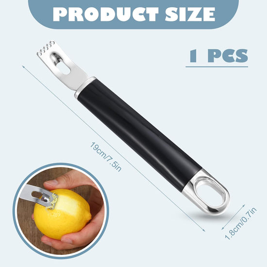 2 in 1 Channel Knife, Lemon Zester Tool, Ultra Sharp Lemon Twist Peeler for Cocktail Garnish, Stainless Steel Orange Citrus Fruit Rind Peel, Home Bar Kitchen Accessories (Silver)