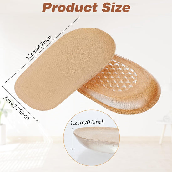 Heel Lifts, Gel Shoe Lifts for Uneven Legs 0.47 Inch Heel Lifts for Leg Length Discrepancy Soft Height Increase Insoles Shoe Lifts for Women Men, Comfort Half Foot Pads for Heel Pain