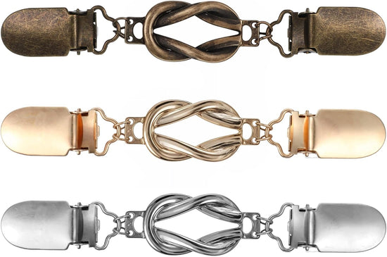 3Pcs Cinch Clip, Sweater Clips to Hold Sweater Together, Dress Clips, Cardigan Clips, Elastic Shawl Clips, Waist Tightener for Women Clothing, Perfect for Sweaters, Shirts, Shawls, Skirts