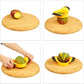 Mango Slicer with Stainless Steel Blade, Non-Slip Handle, Split and Core Mangoes, Black and Yellow