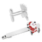 Christmas Tie Clip 2 pcs, Stylish Santa Tie Clip, Compatible with Christmas Wedding Winter Accessories, Bar Buckle Tie Clip