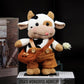 Brown Cow Plush Toy 30cm Soft Hug Pillow Compatible with Yux