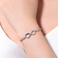 925 Sterling Silver Infinity Love Heart Bracelet with Cubic Zirconia Adjustable for Women