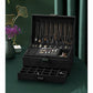 Black Jewelry Box with Key Lock and Multiple Compartments Black—yux