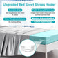 Invisible Sheet and Bed Cover Fastener Set of 4 White Keeps Sheets Tight Removable Storable