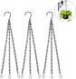 3-Pack Hanging Chain Set, Replacement Chain, Metal, Hanging Basket, Chains, Garden, Flower Pot, Plant Hanger with Clips and Hooks for Bird Feeder