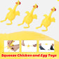 Stress Relief Squeeze Toy Laying Hen Ventilation Chicken Keychain, Trick Yux Compatible