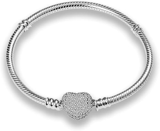 925 Silver Heart Charm Bracelet for Women, Compatible with All Jewelry Brands, Christmas Birthday Mother&