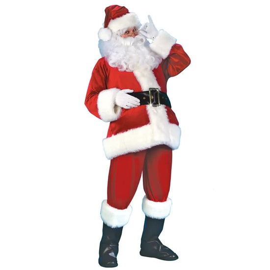Santa Claus Costume 7 Parts Complete Set for Adults Cosplay with Elf XL 180-195cm