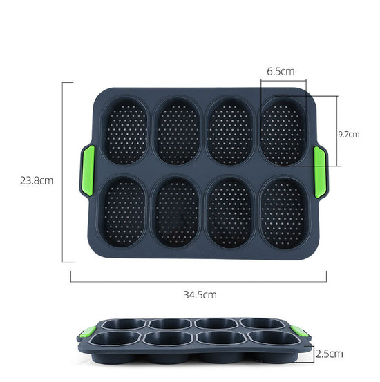 Mini baguette baking tray, bread crisping tray, non-stick perforated