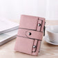 The New Trendy Foldable Small Wallet Women Leather Card Holder Wallet Pink