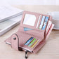 The New Trendy Foldable Small Wallet Women Leather Card Holder Wallet Pink