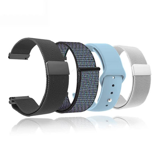 New 18mm 20mm 22mm Watch Strap for Garmin Venu 2S Bracelet Vivoactive 3 4S 4 Forerunner 245 645 Galaxy Watch 4 Classic 42 46mm Black Nylon 20mm