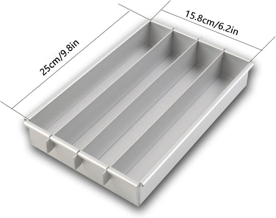 chrox Rectangle Cake Pan, Adjustable Battenberg Cake Mold Square, Multi-Function Cake Mold Baking Pans, Tool With Dividers, Aluminum Cake Pans For Making Brownies, Biteand And Cake