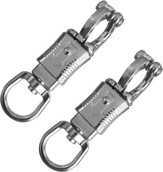 Ackron Panic Snap，Quick Release U-Type Snap Quick Release Clip Suitable for Lead Ropes Tie Offs Rotatable Eye Quick Release Buckle Clips Animals Riding Accessories 2 Piece