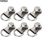 100 Sets D Ring Shoelace Buckle, Brass Metal Boot Lace Hooks Eyelet Repair Kit Bag Rivet Tool For Shoe Leather Diy Craft Boot Silver 9x14mm