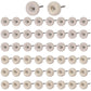 50 PCS 1 Inch Wool Felt Polishing Accessory Kits, 25 Each Spherical/Flat Buffing Wheels for Proxxon Dremel Rotary Tool - 1/8" Shank, Ideal for Wood Metal Jewelry and Glass Polishing