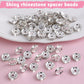 Rhinestone Beads for Pens Making, 100 Pcs 12mm Bulk Beadable Spacer Beads Rhinestone Bead Glitter Wave Diamond Crystal Bead for DIY Pens Bracelet Jewelry Making Craft Supplies(Style2)
